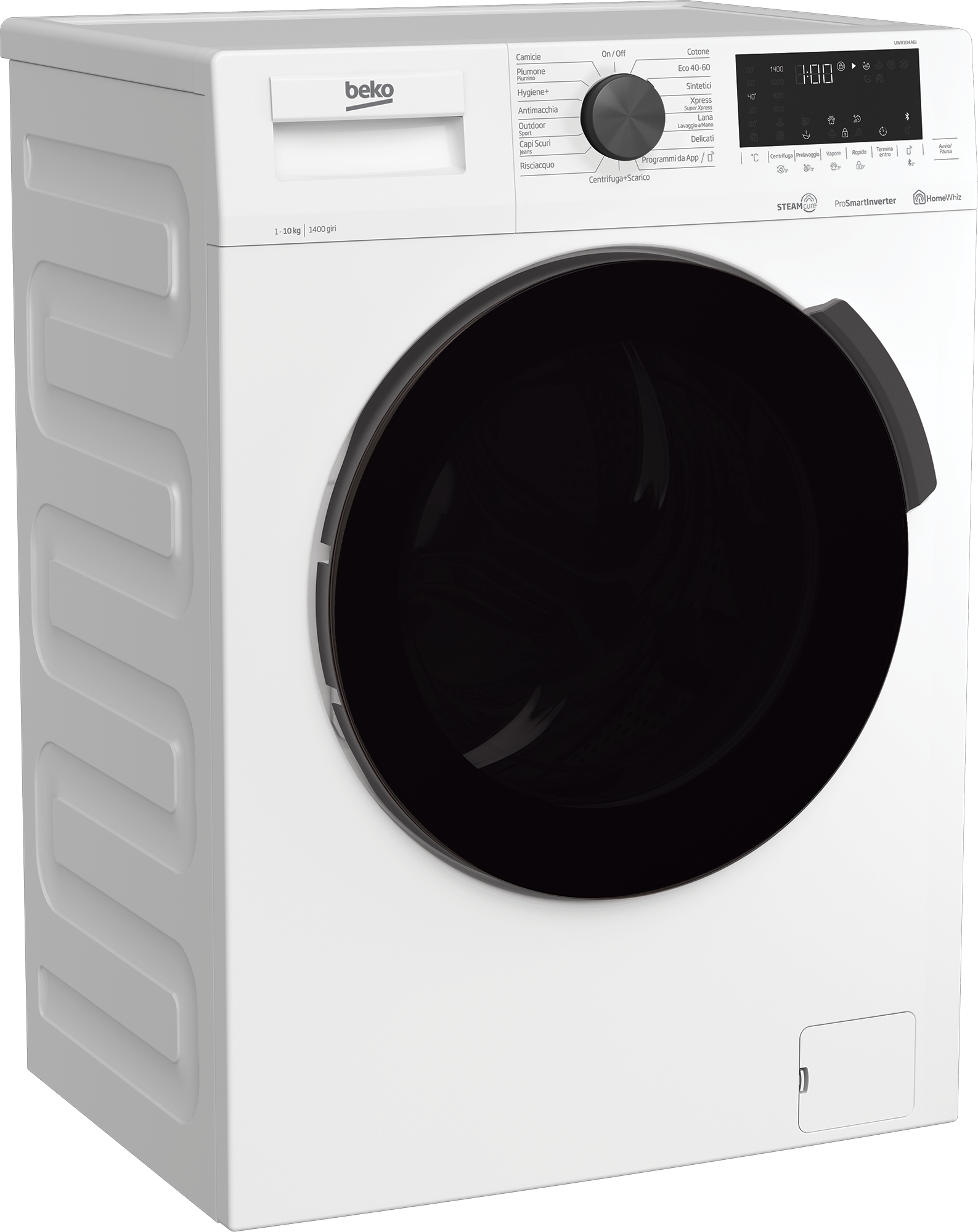 LAVATRICE BEKO UWR104A6I 10 KG 1400 GIRI CARICO FRONTALE 15 PROGRAMMI VAPORE PROSMART INVERTER BLUETOOTH LIBERA INSTALLAZIONE CLASSE A