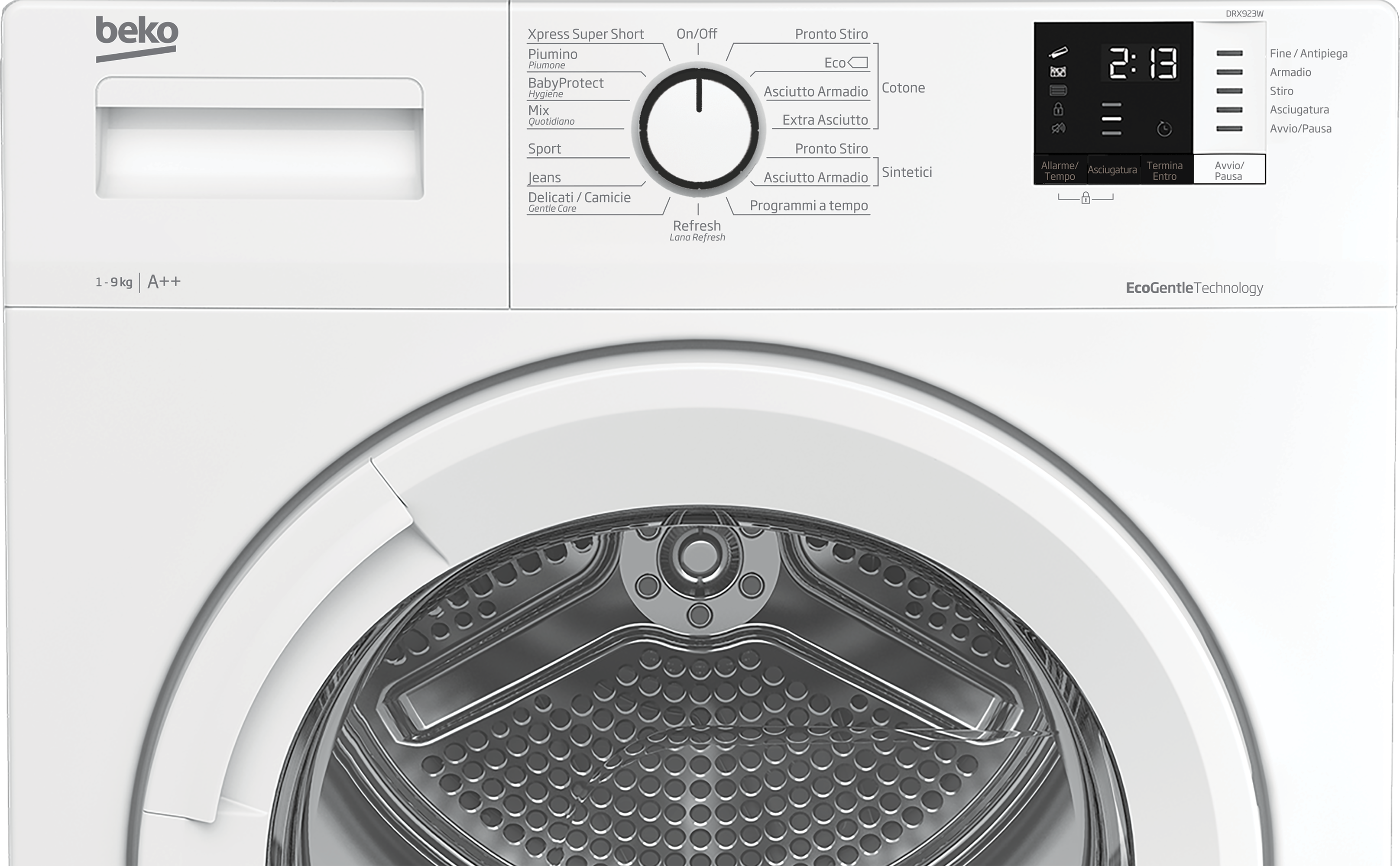 Beko DRX923W - Asciugatrice con Pompa di calore da 9 Kg Classe A++