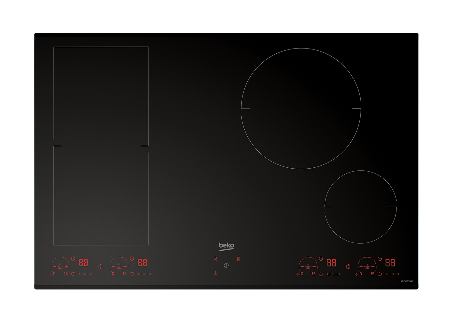 Piano a Induzione, 4 Zone con 1 Sezione IndyFlex, 80 cm | HII 84800 FHT |  BEKO