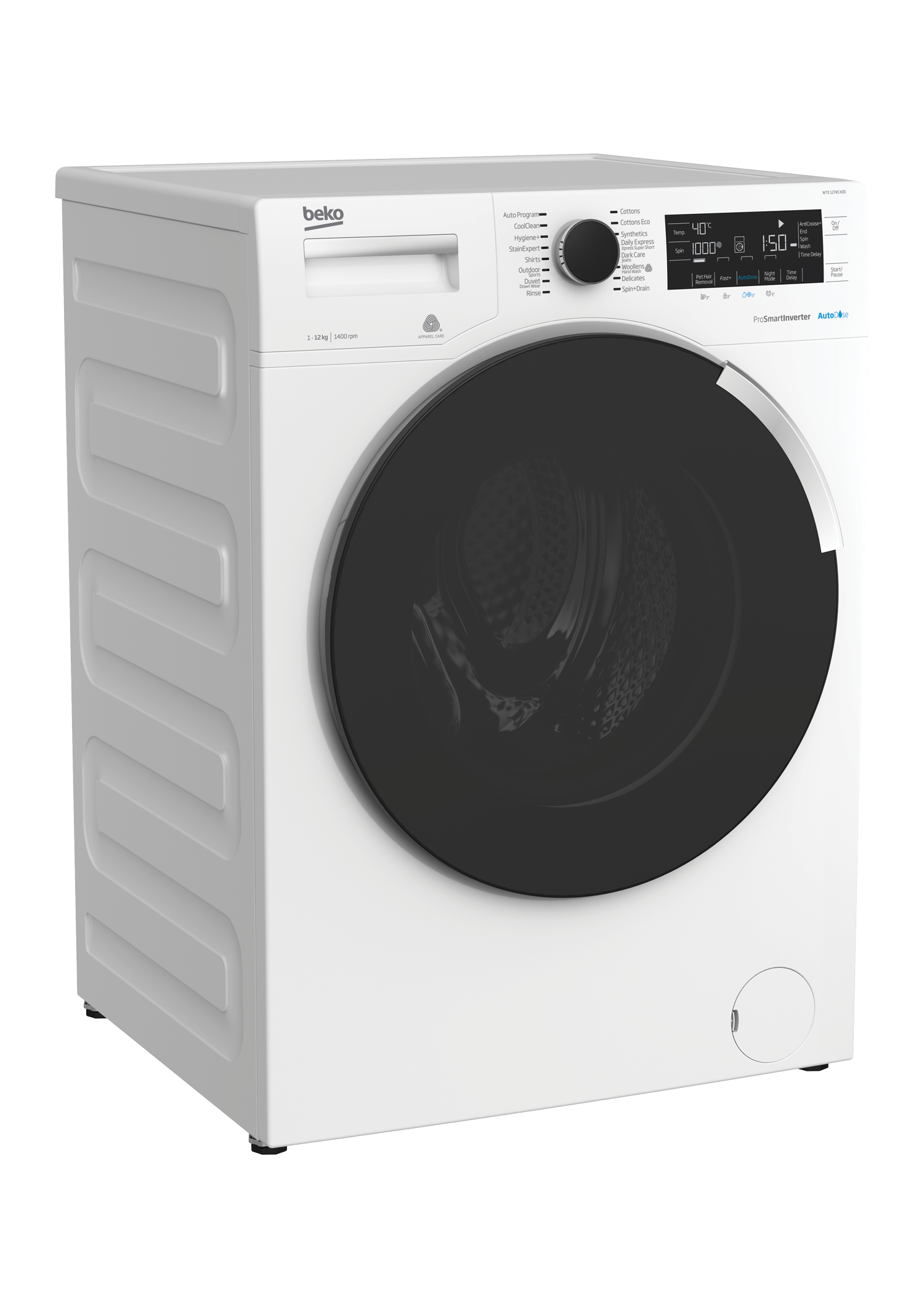 Freestanding Washing Machine 12 Kg 1400 Rpm Wte12745x0d Beko