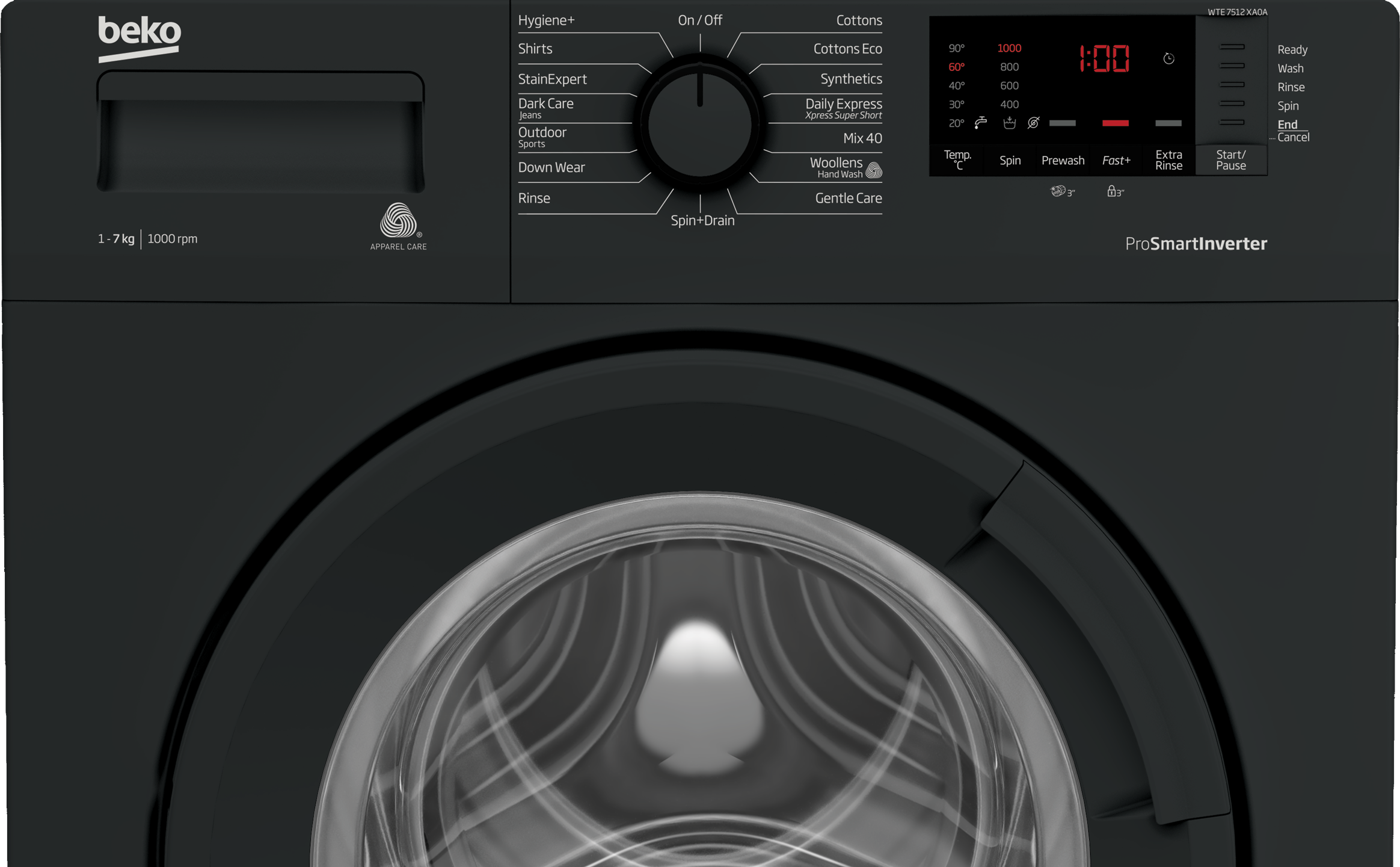 Freestanding Washing Machine (7 kg, 1000 rpm) WTE 7512 XA0A BEKO