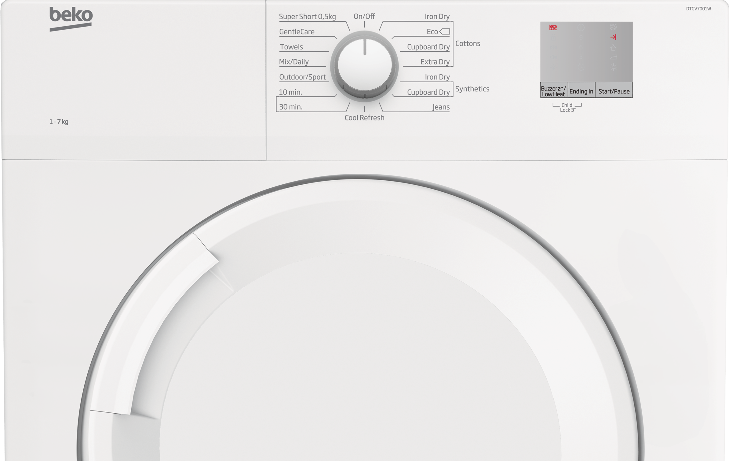Tumble Dryer (Air Vented, 7 kg) | DTGV7001W | BEKO
