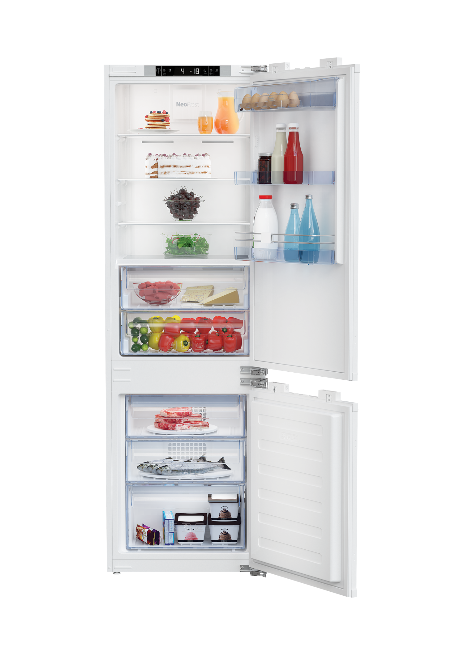 Integrated Fridge Freezer Freezer Bottom 55 6 Cm Bcn 130000