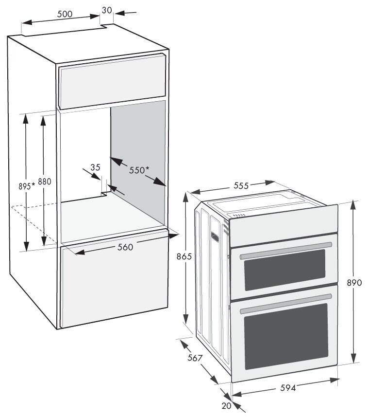 BXDF25300X BuiltIn Oven (90 cm Double, 75 L) BEKO