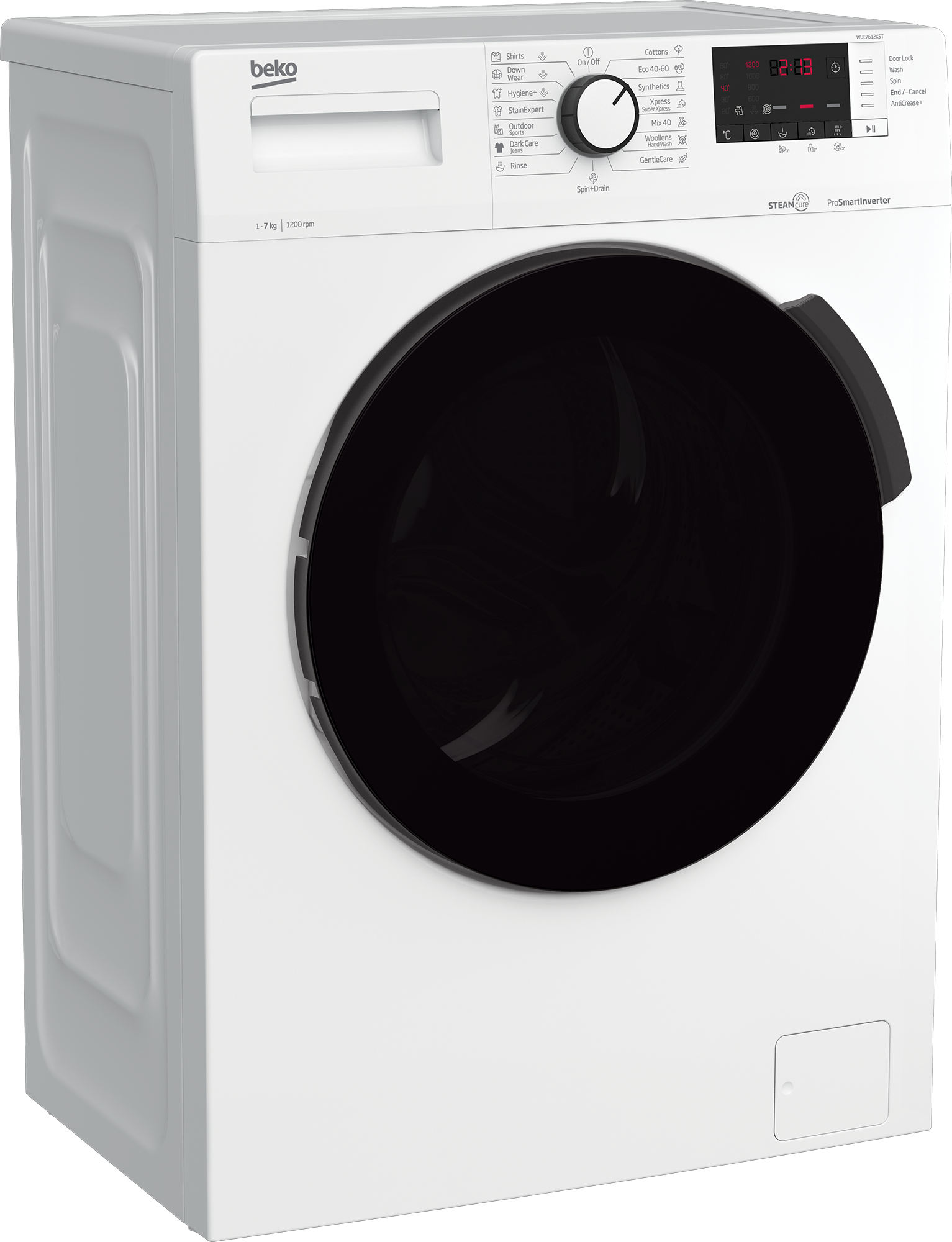 WUE7612XST Freestanding Washing Machine (7 kg, 1200 rpm) BEKO