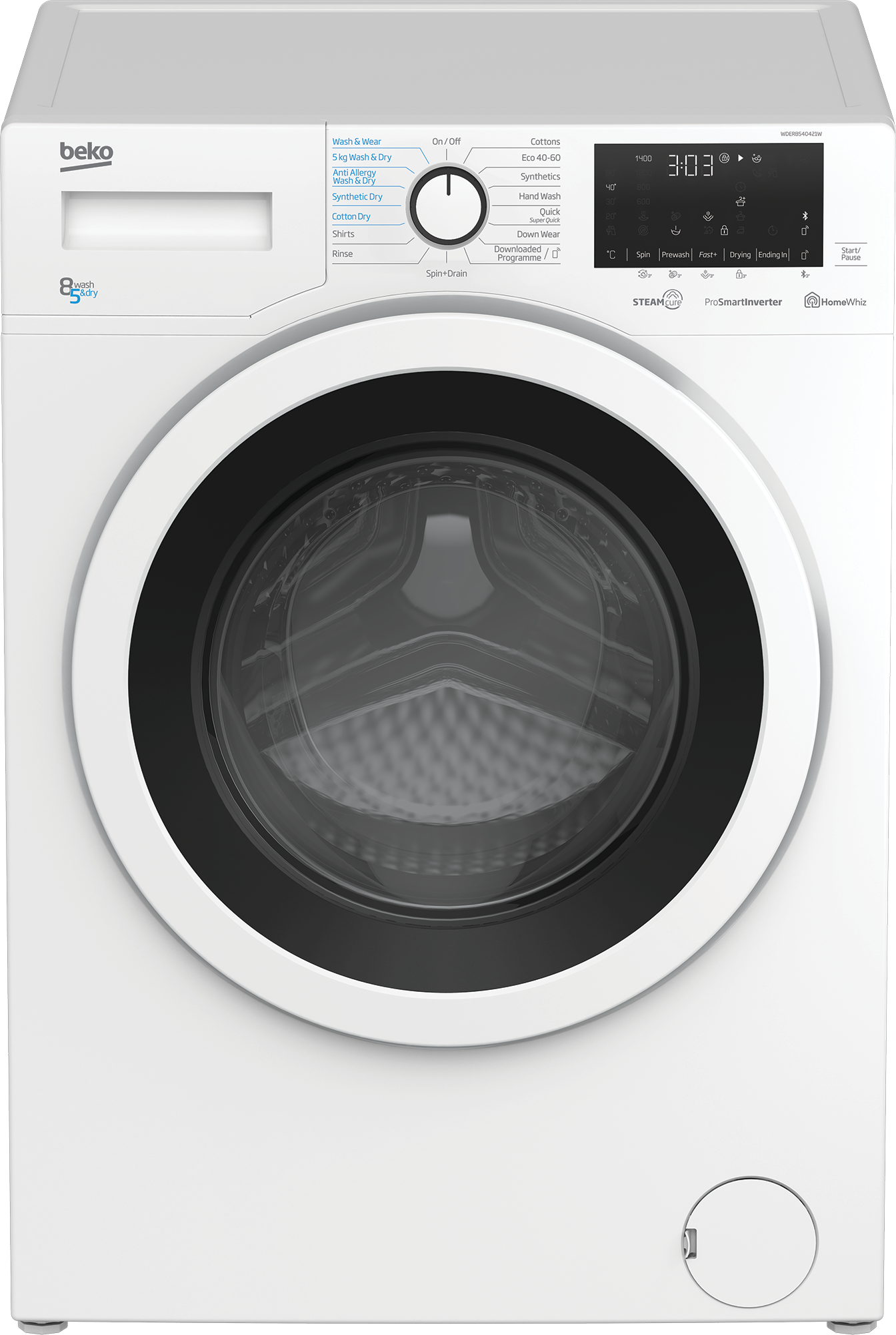 WDER8540421W Freestanding Washer Dryer (8 kg / 5 kg, 1400 rpm) BEKO