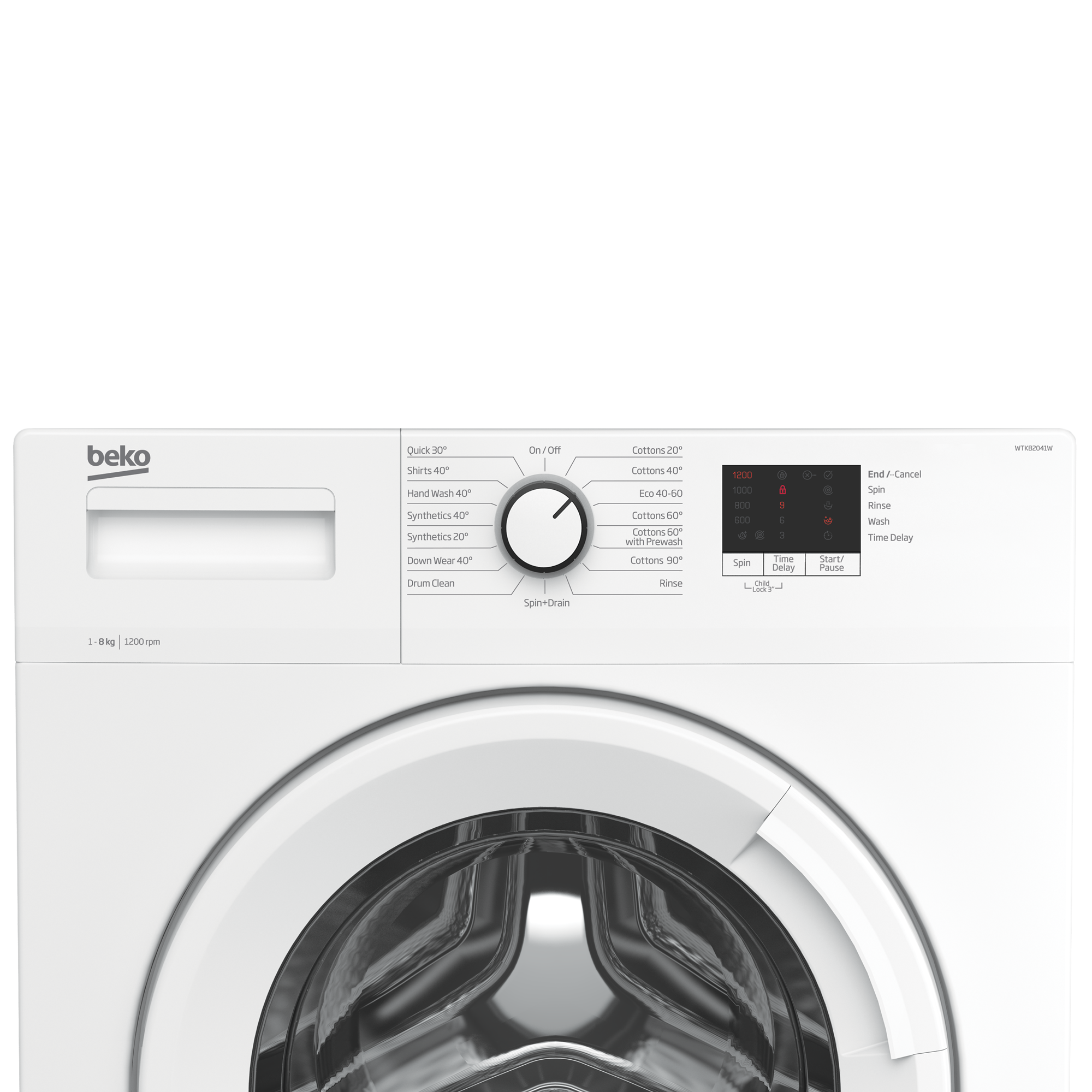 WTK82041W Freestanding Washing Machine (8 kg, 1200 rpm) BEKO