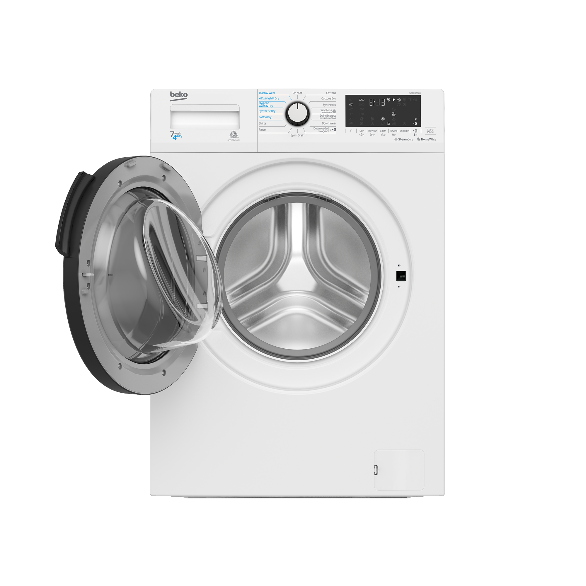 Freestanding Washer Dryer (7 kg / 4 kg, 1200 rpm) WDB7425R2W BEKO