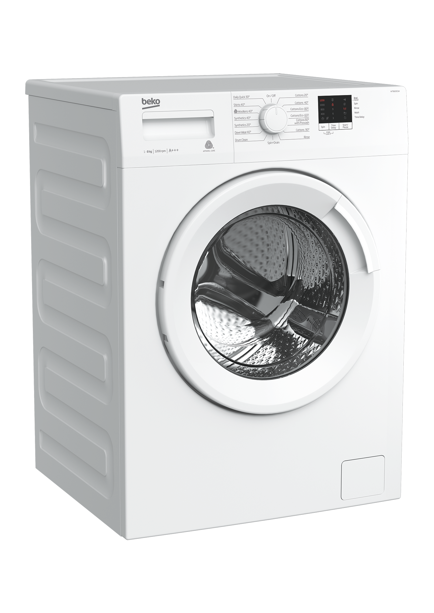Freestanding Washing Machine (8 kg, 1200 rpm) WTB820E1W BEKO