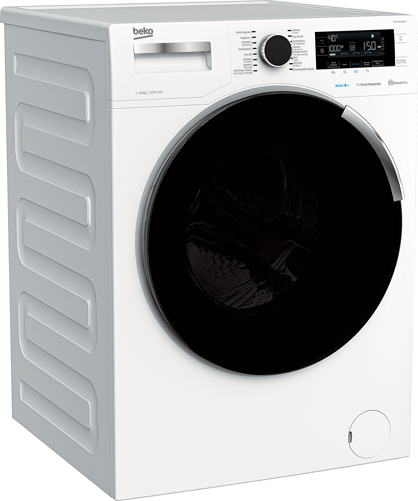 Vluchtig vasthouden evenaar Vrijstaande Wasmachine (12 kg, 1400 rpm) | WTE12744XDOS1 | BEKO
