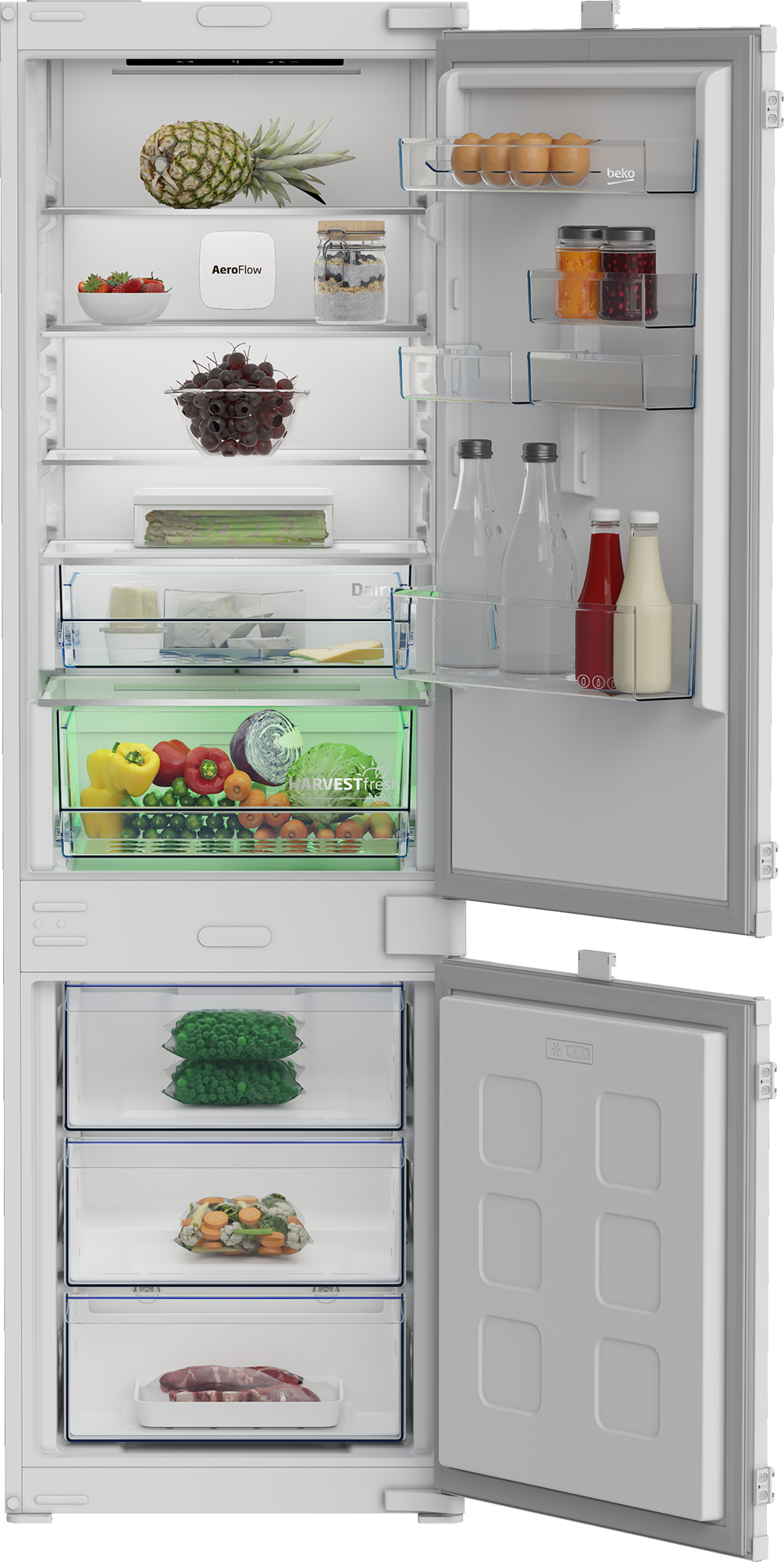 B7BCNA296HS | 54 cm No-frost Combi bottom Geïntegreerde koelvries