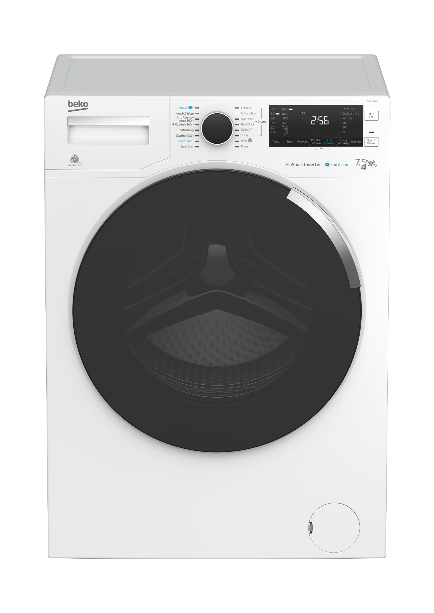 Freestanding Washer Dryer (7.5 kg / 4 kg, 1400 rpm) BWD7541IG BEKO