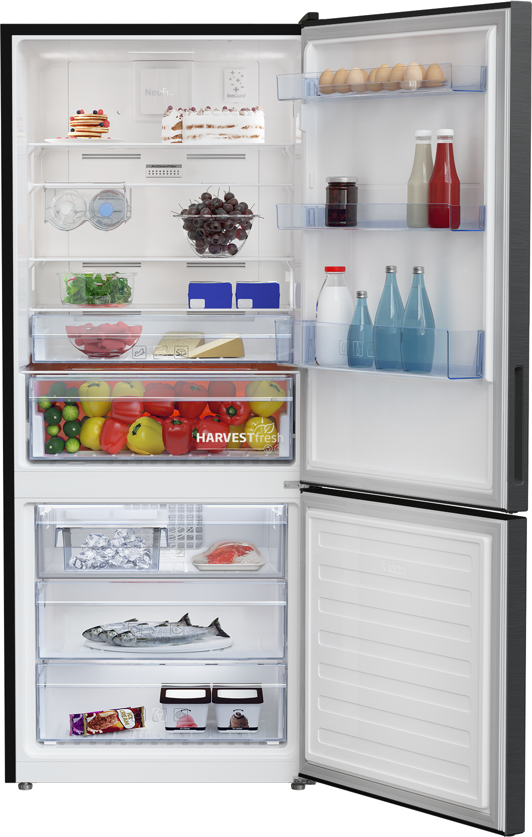 RCNT415E50VZK Fridge Freezer (Freezer Bottom, 70 cm) BEKO