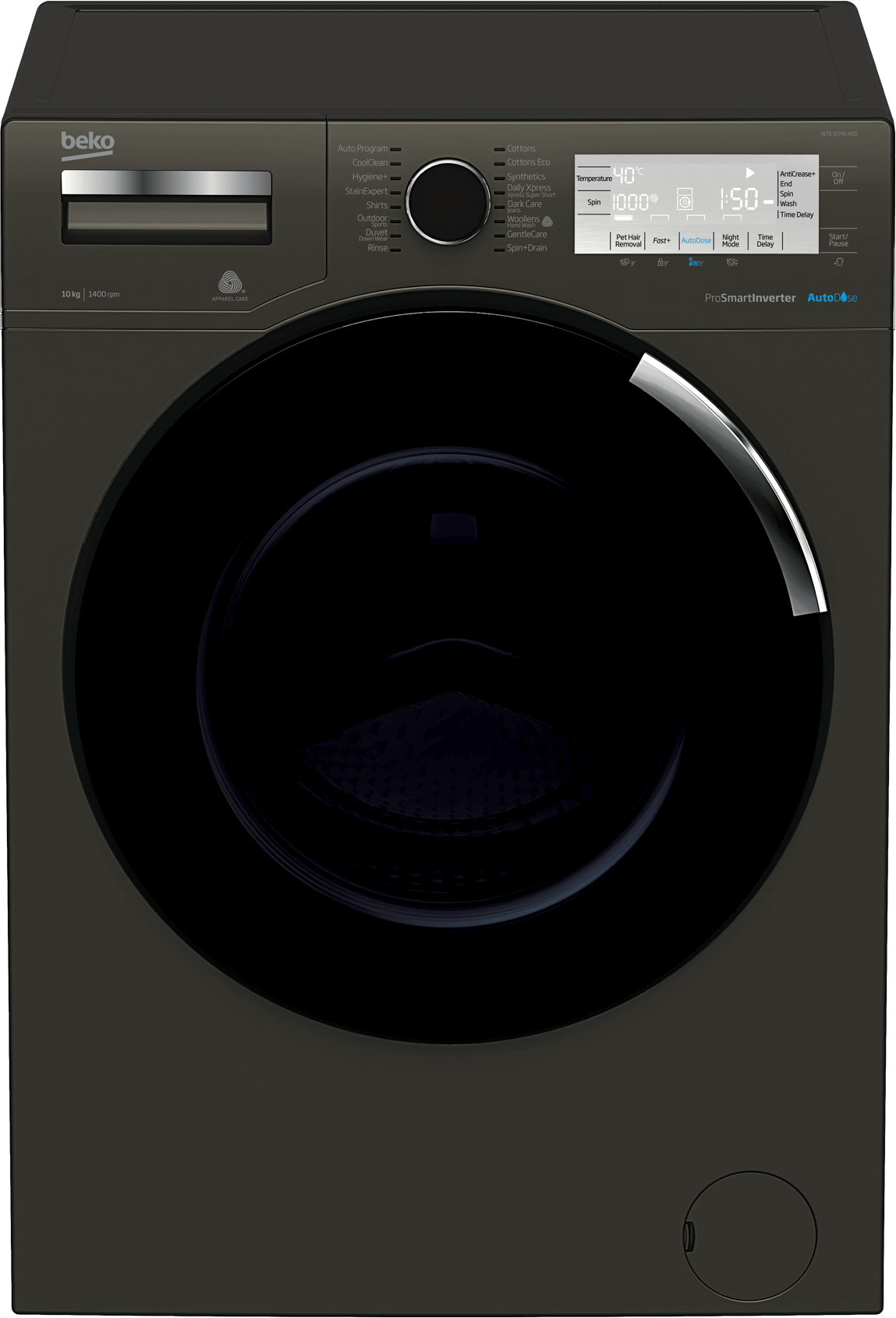 Freestanding Washing Machine 10 Kg 1400 Rpm Wte10745x0d Beko