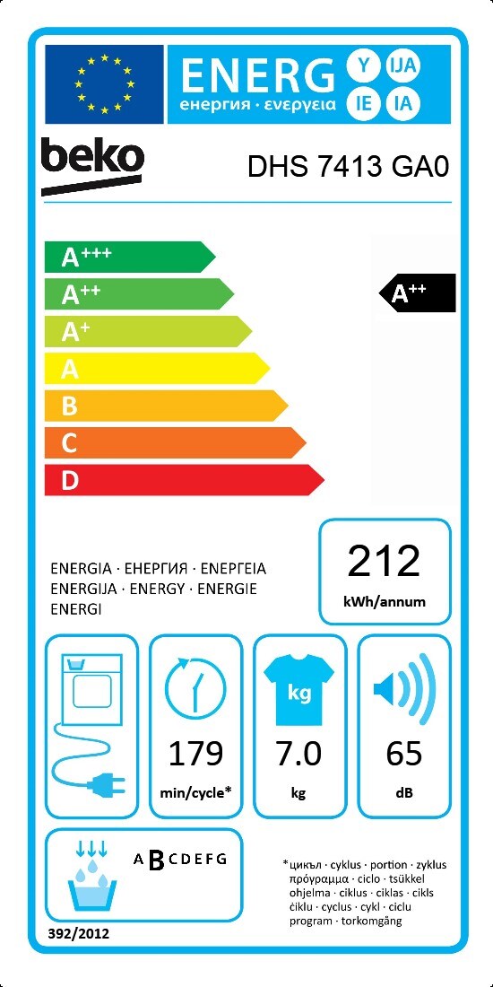 7 kg Bomba de calor Secadora | DHS 7413 GA0 | BEKO