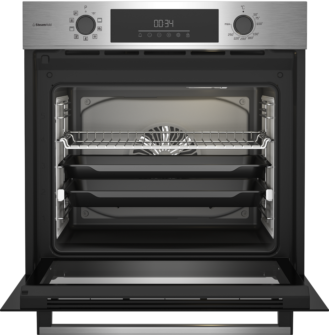 HORNO COMPACTO BEKO BCE12300X, MULTIFUNCION, AUTOLIMPIEZA C/ VAPOR,  DISPLAY, 48L, CLASE A, INOX - Ventamania