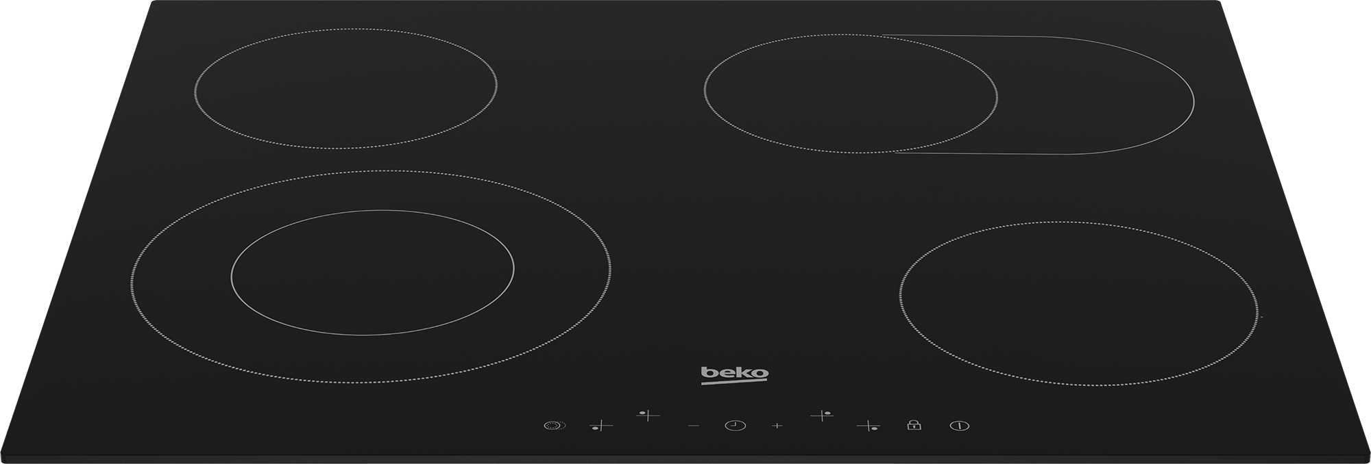 HIC 64403 T | Placa Vitrocerámica 4 zonas con DUO y zona extensible | BEKO