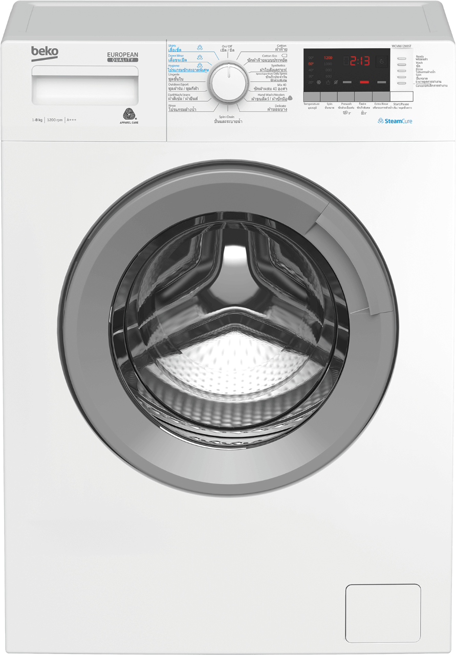 เครื่องซักผ้าฝาหน้า (8 กก., 1200 รอบ/นาที) | Wcv8612X0St | Beko