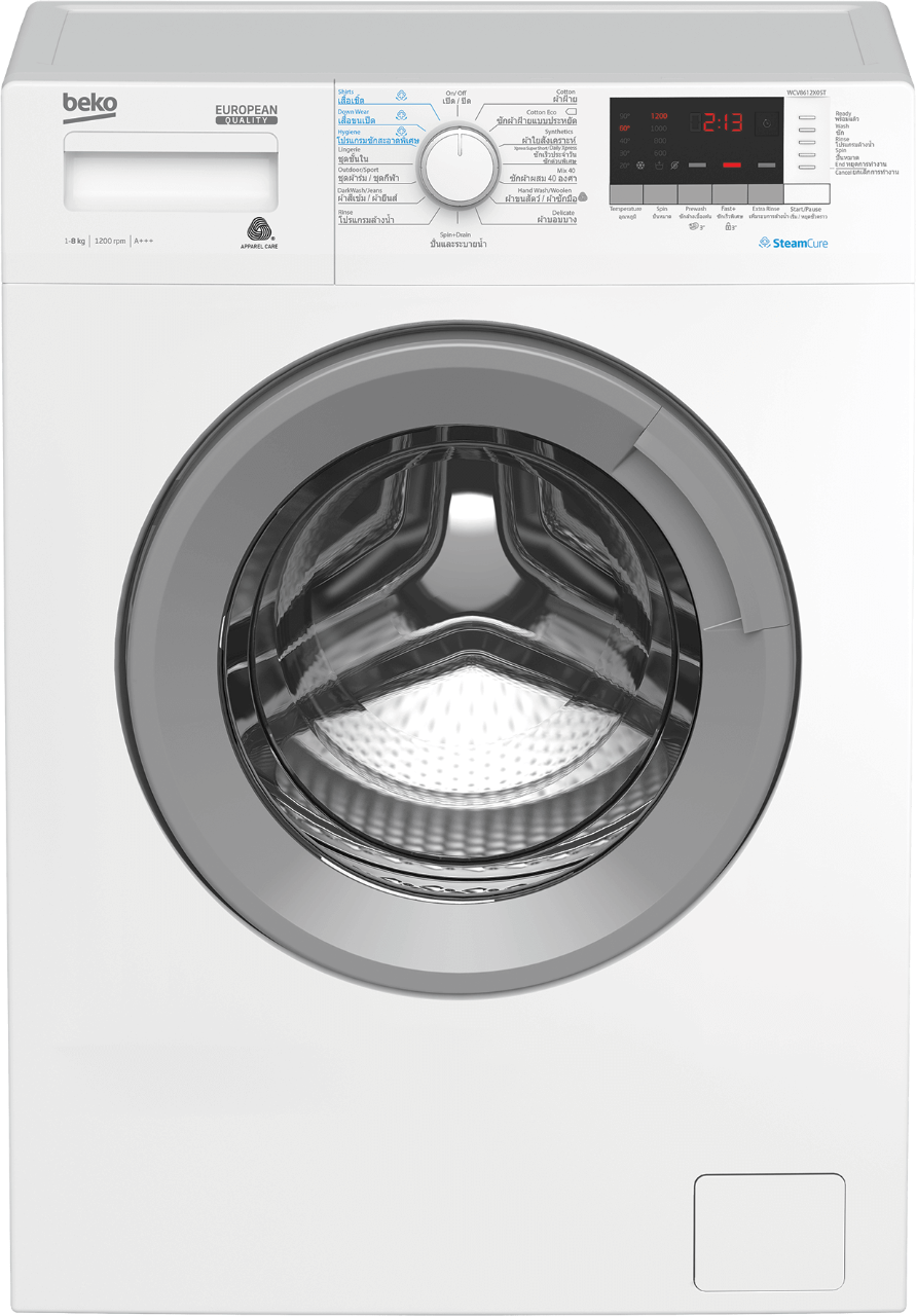 เครื่องซักผ้าฝาหน้า (8 กก., 1200 รอบ/นาที) | WCV8612X0ST | BEKO เครื่องซักผ้าฝาหน้า (8 กก., 1200 รอบ/นาที) | Wcv8612X0St | Beko