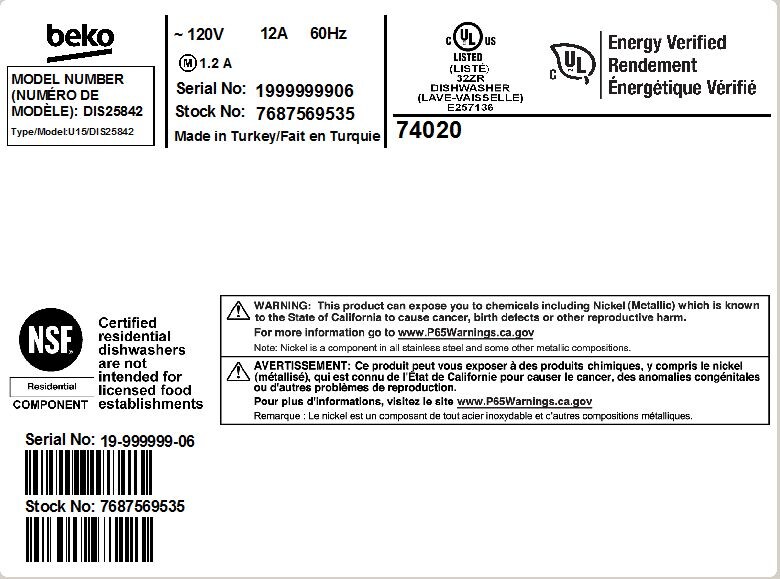Slim Size Dishwasher, 8 place settings, 48 dBa, Fully Integrated Panel