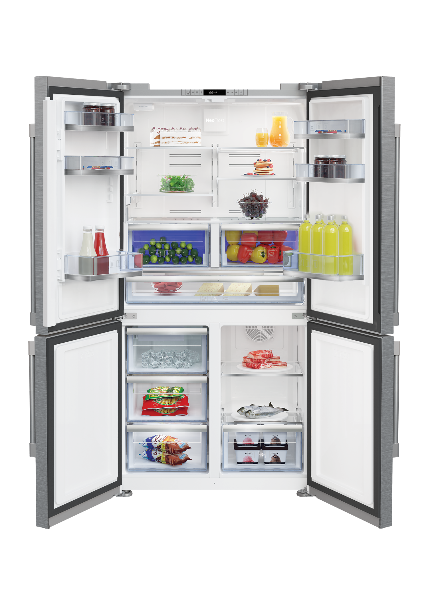 French Door Refrigerator 4 Door Refrigerator BFFD3626SS BEKO