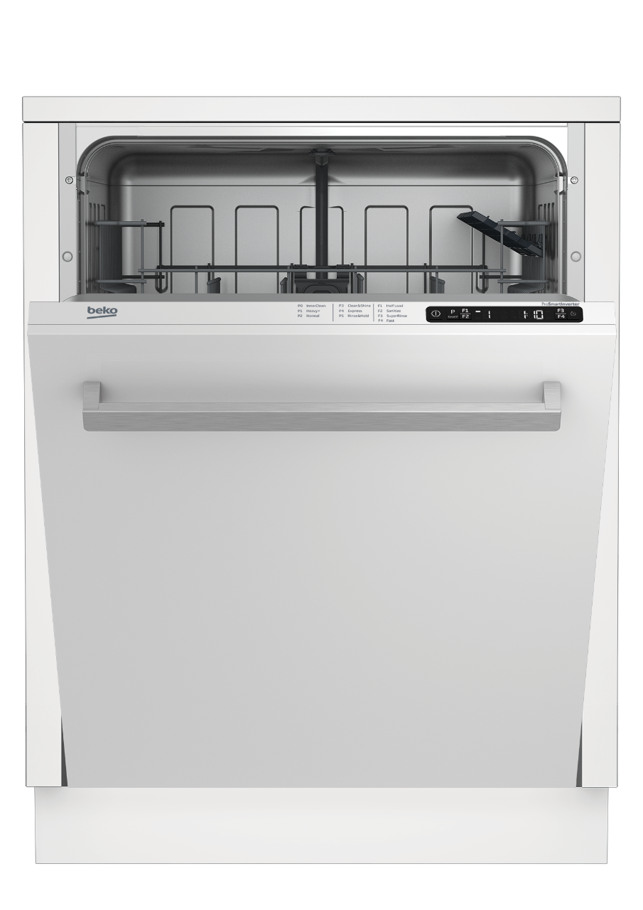Tall Tub White Dishwasher, 14 place settings, 48 dBA, Top Control DDT25400W BEKO