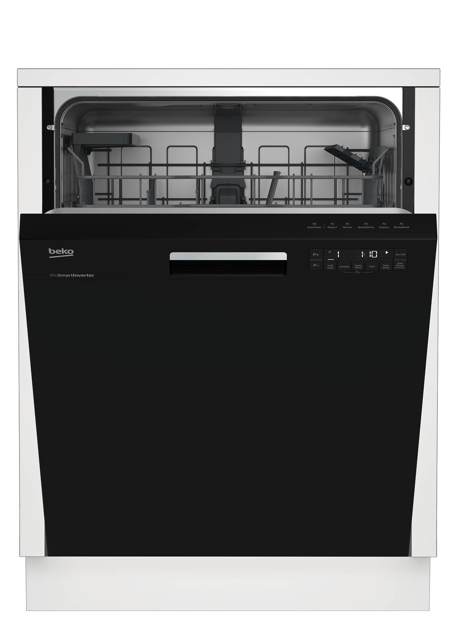 Tall Tub Black Dishwasher, 14 place settings, 48 dBa, Front Control