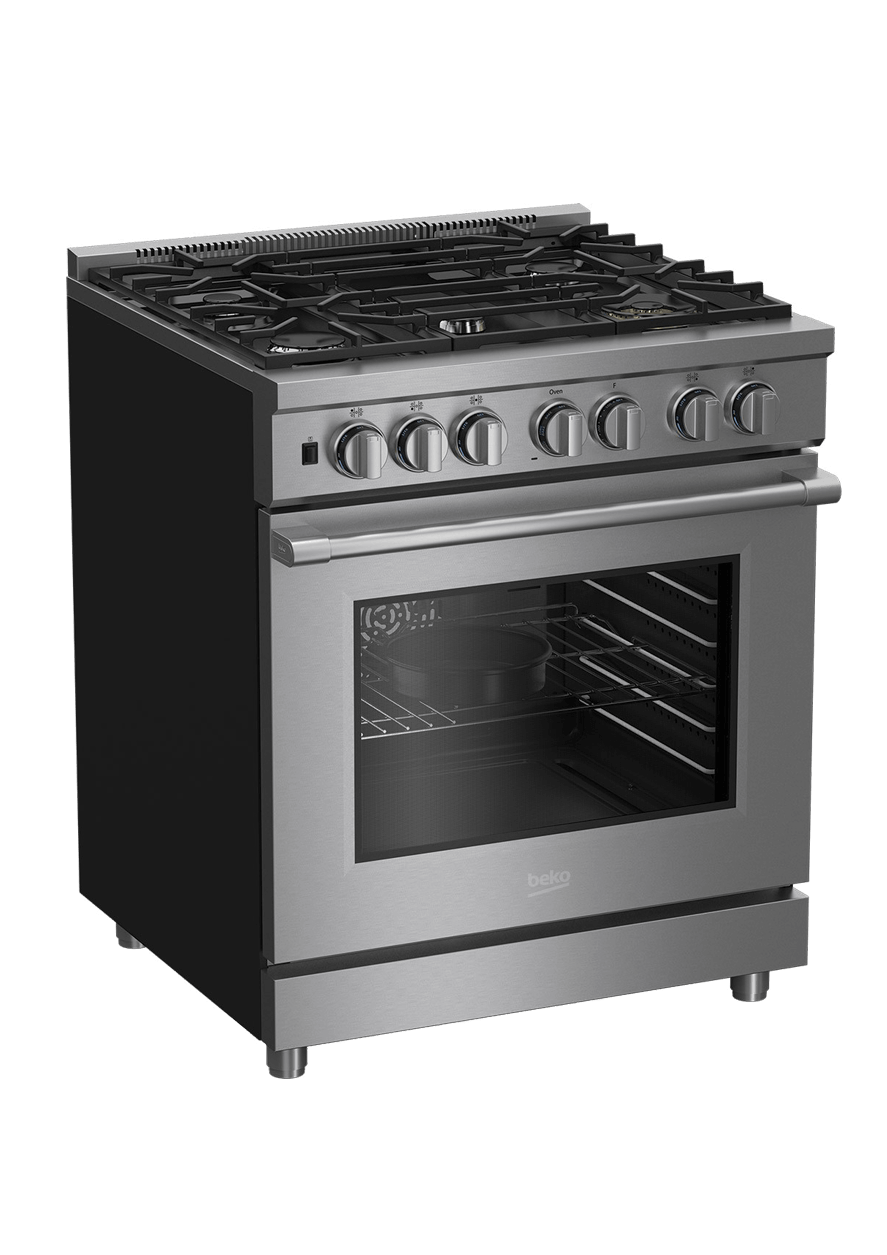 30" Stainless Steel ProStyle Dual Fuel Range PRDF34550SS BEKO