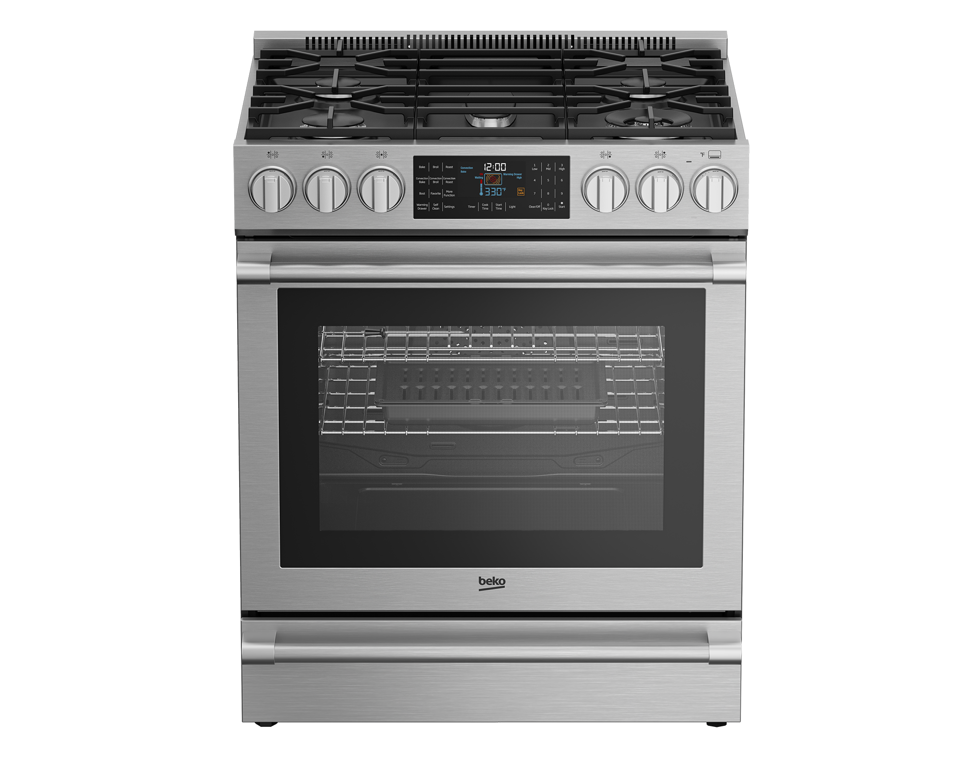 30" Stainless Steel SlideIn Dual Fuel Range SLDF30542SS BEKO