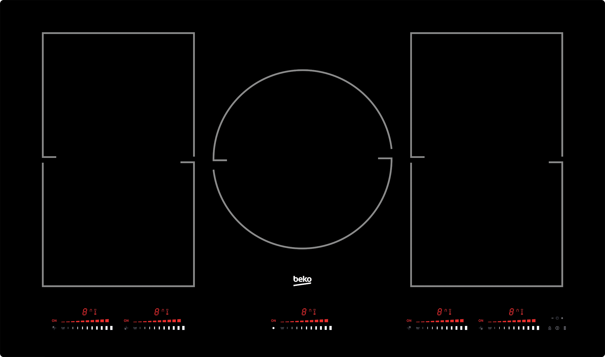 36" BuiltIn Induction Cooktop with 5 Zones and Touch Control