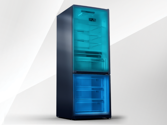 29.133858, Bottom Freezer Refrigerator with