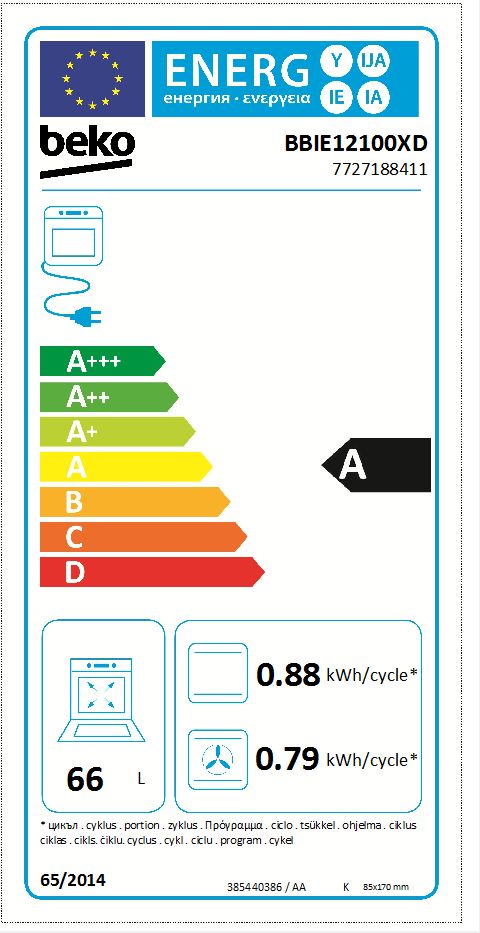 60 cm 66 L Cocción asistida por ventilador Horno | BBIE12100XD | BEKO